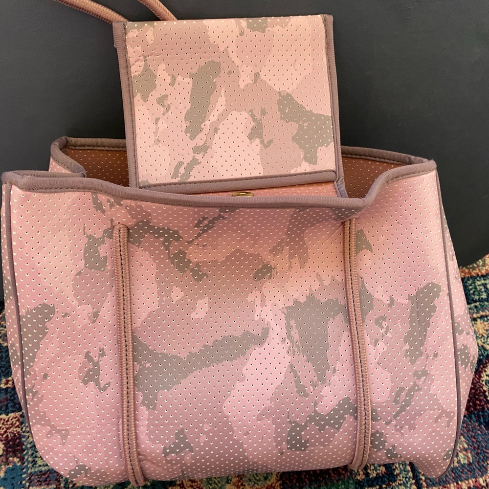 Stylish Pink and Gray Women's Bag Set